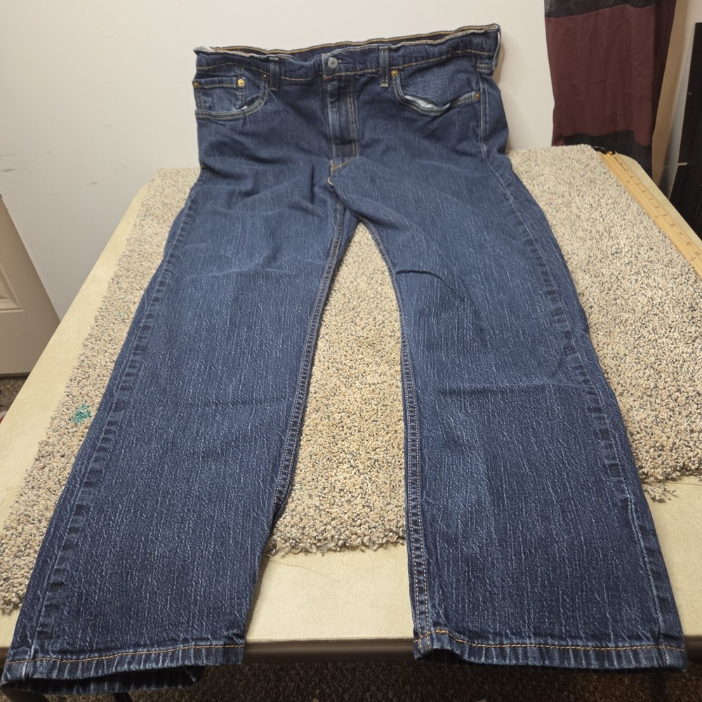 Levis‎ 502 Regular Taper Mens Jeans 40x32 Dark Wash Blue Denim 29507-0001